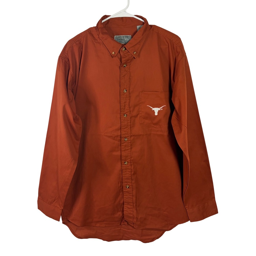 Campus Specialties Texas Longhorns Burnt Orange Button Down Shirt Mens XL NWT